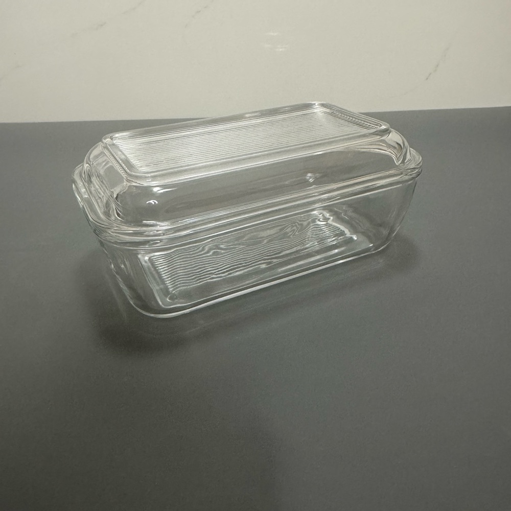 Vintage Clear Glass Butter Dish